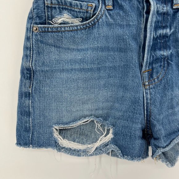 Frame Heritage Le Vintage Short Size 23 Cut Offs Button Fly Distressed Denim - Picture 3 of 13